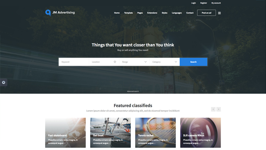 JM JoomAdvertising - Classifieds Joomla Template