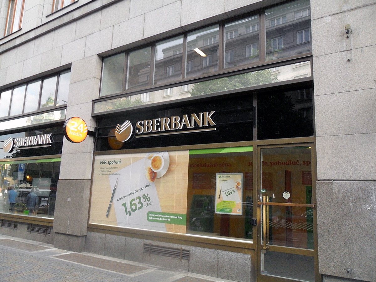 Sberbank came to Czech republic. Office at Na příkopě street.